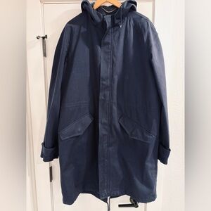 Gieves & Hawkes navy fishtail parka coat XL